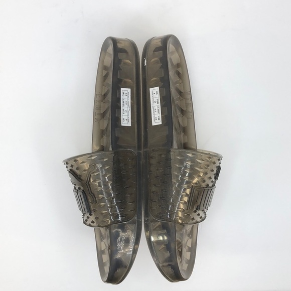Puma Fenty Black Jelly Pool Slides / Sandals - Picture 3 of 9